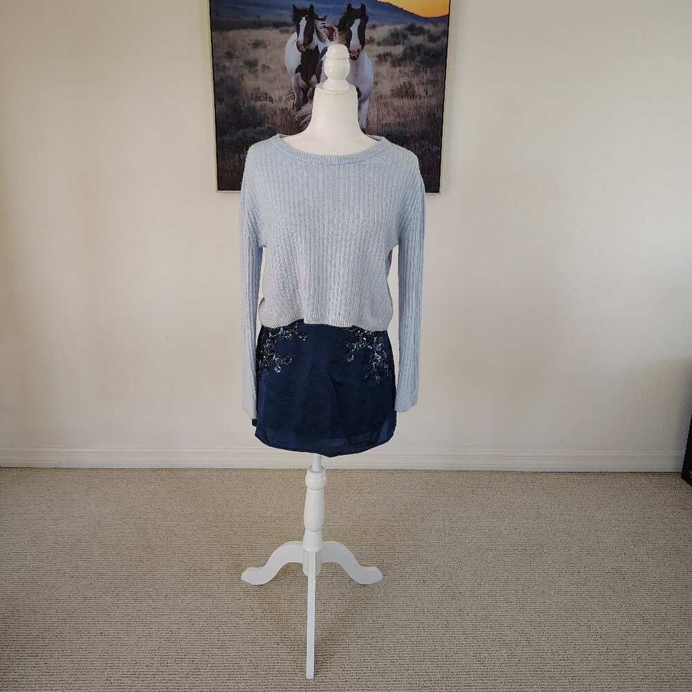 Baby blue Cropped sweater from Francesca's Blue Rain